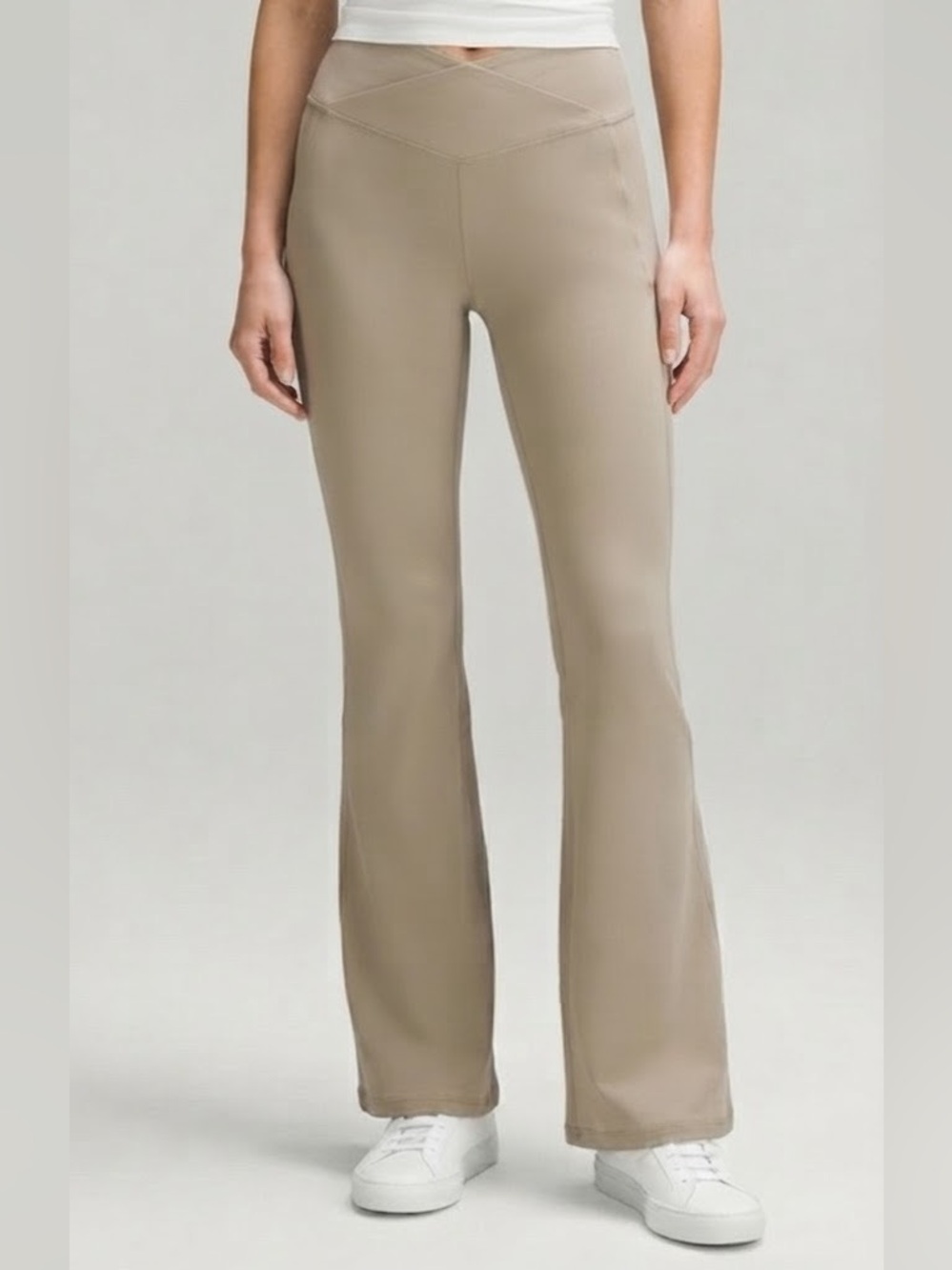 Aerie Sz S Off Line Tan Crisscross Waist Flare Legging
